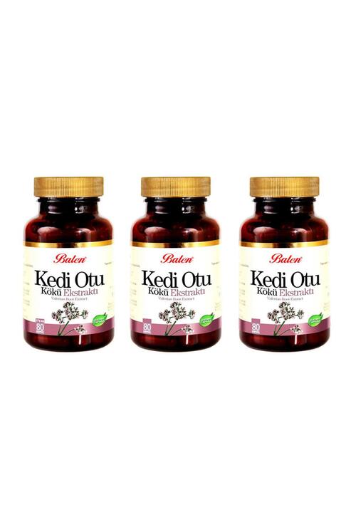 Balen Kedi Otu Kökü Ekstraktı (Valerian Root) 375 mg 80 Kapsül 3 Adet