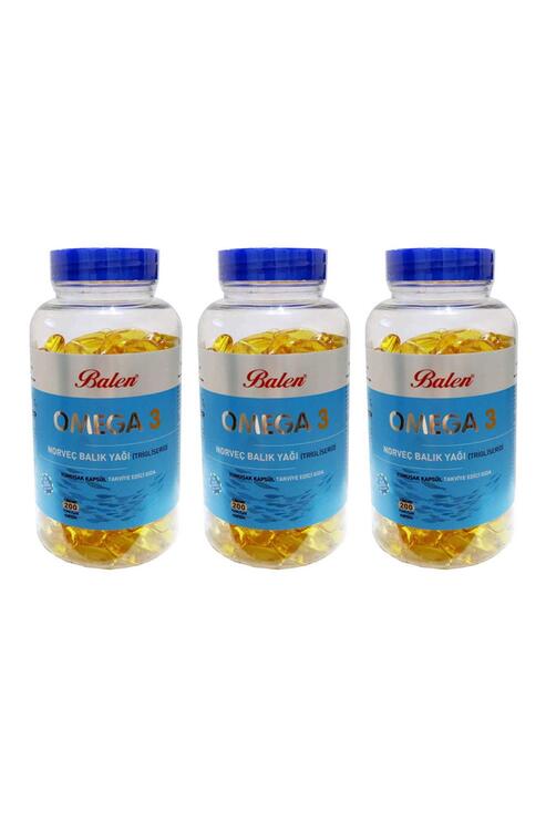 Balen Omega 3 Norveç Balık Yağı 1380 Mg 200 Kapsül x 3 Adet (Trigliserid Form)