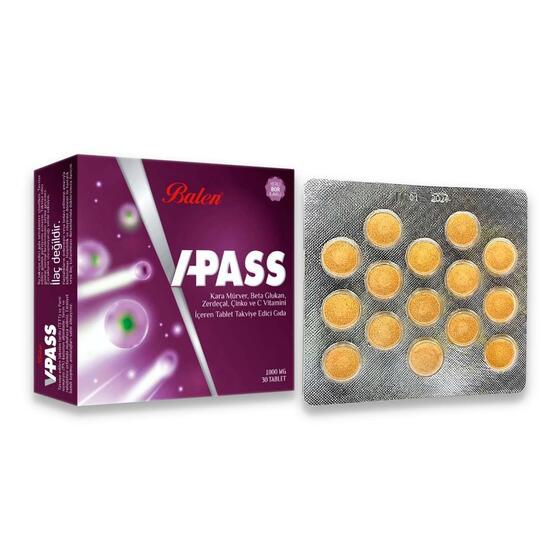 Balen V-Pass Takviye Edici Gıda 1000 mg 30 Tablet