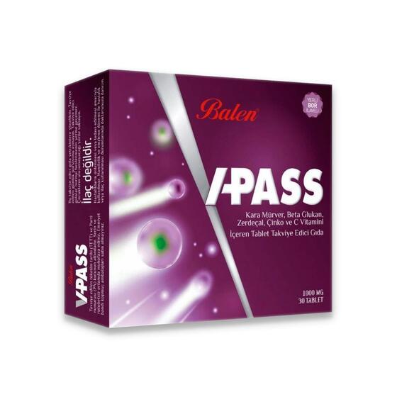 Balen V-Pass Takviye Edici Gıda 1000 mg 30 Tablet x 2 Adet