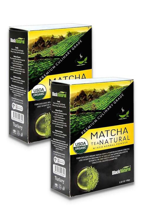 Black Natural Matcha Çayı (Maça Çayı) Toz 100 gr x 2 Adet
