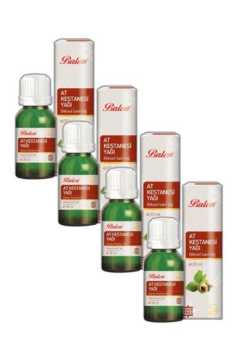 Balen At Kestanesi Yağı (Soğuk Pres) 20 ml 4 Adet