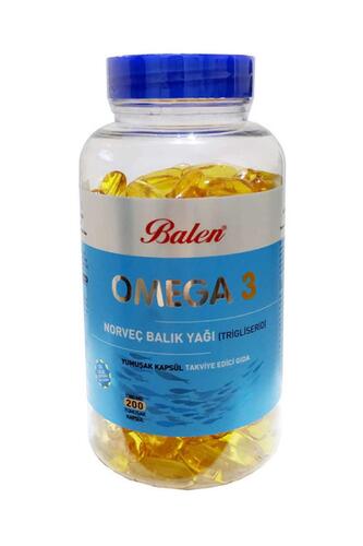 Balen Omega 3 Norveç Balık Yağı 1380 Mg 200 Kapsül x 2 Adet (Trigliserid Form)