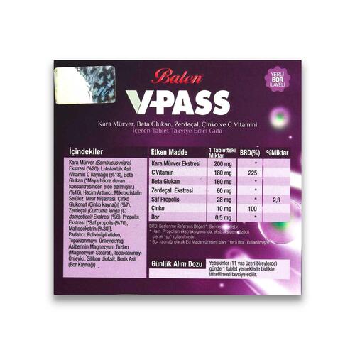 Balen V-Pass Takviye Edici Gıda 1000 mg 30 Tablet